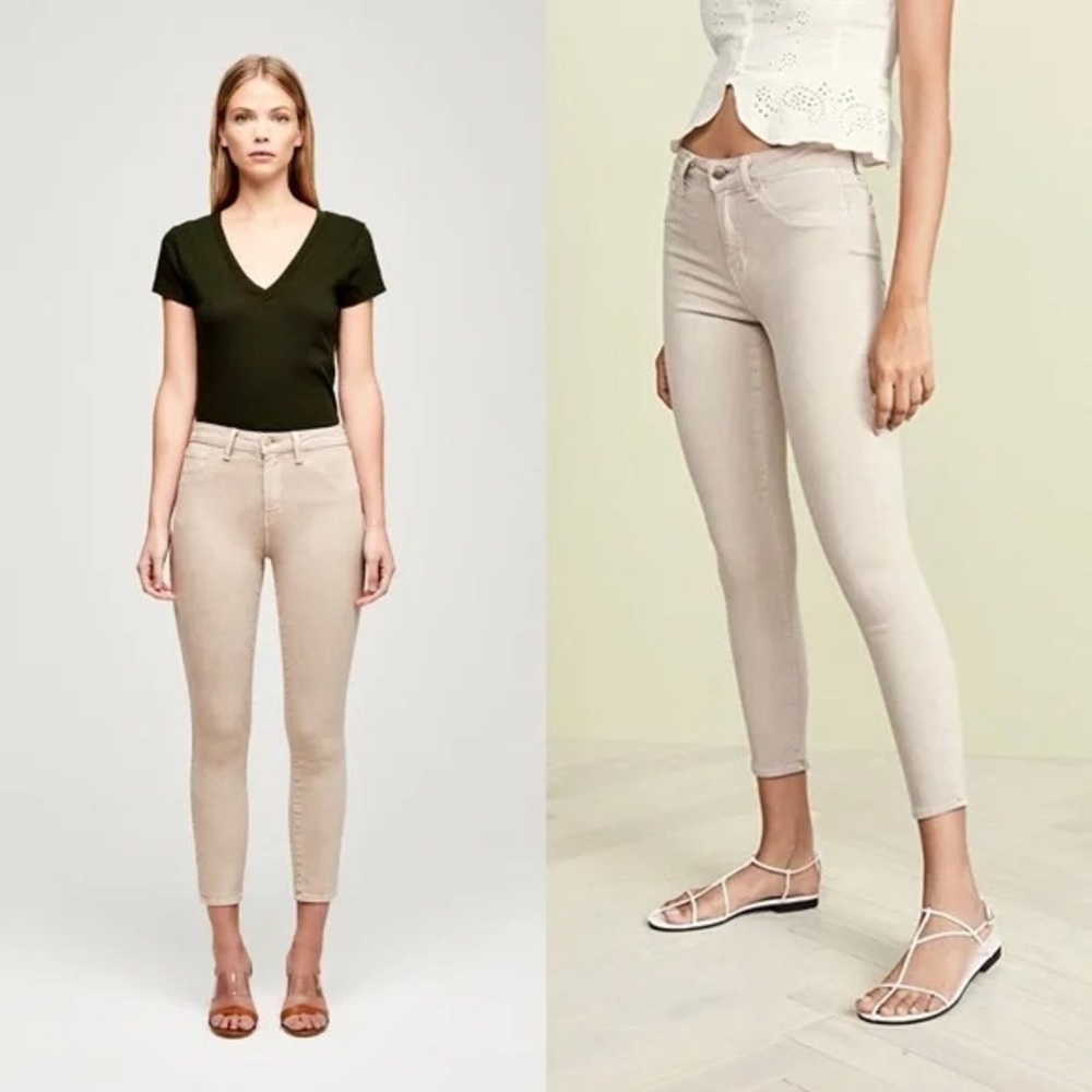 New L’agence High Waist Skinny Jeans Ankle Crop Stretch Twill Cigarette Pants 29